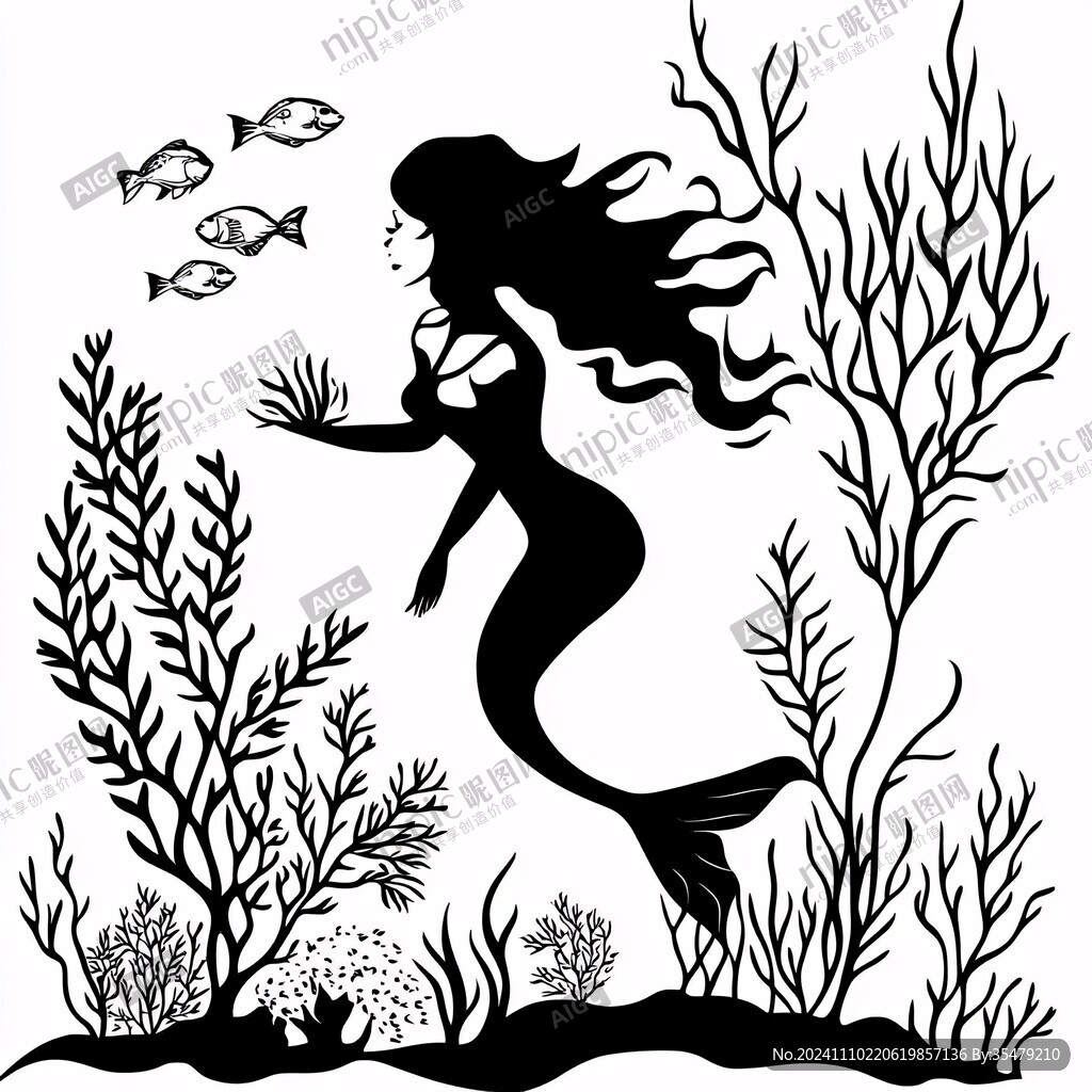 美人魚剪影