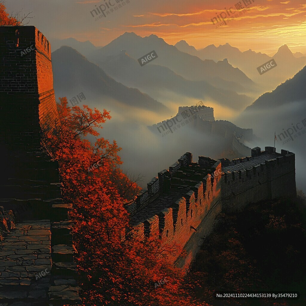 長(zhǎng)城風(fēng)景畫(huà)素材
