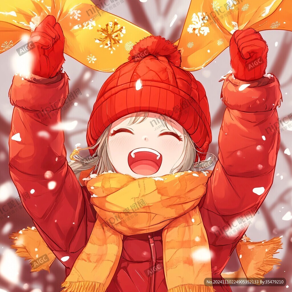 國風漫畫新年女孩