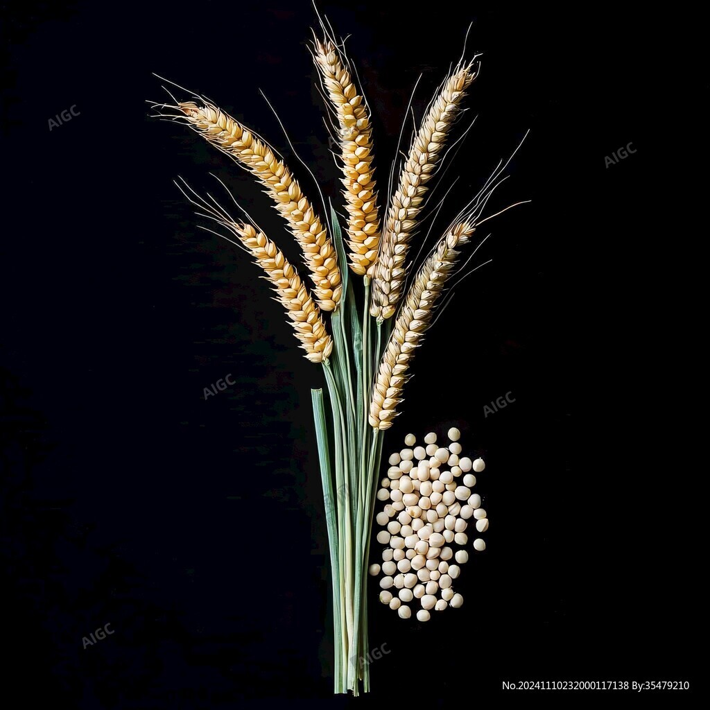 黑底白色麥穗花