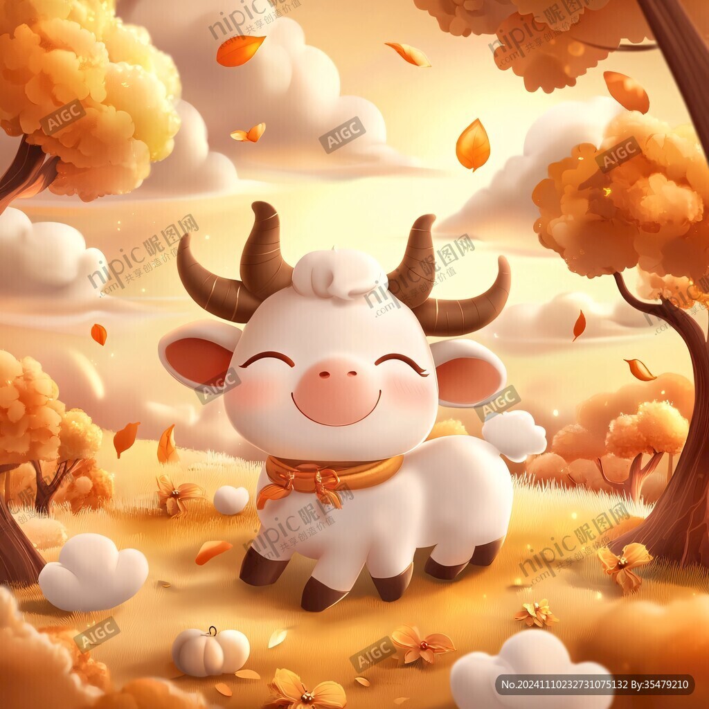 卡通酷酷的牛文創(chuàng)插圖