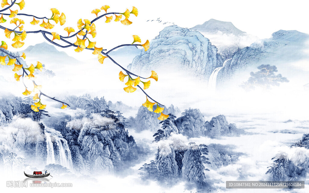 現(xiàn)代 意境中式山水 TIF分層