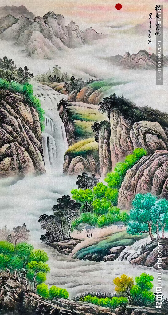 聚寶盆山水畫