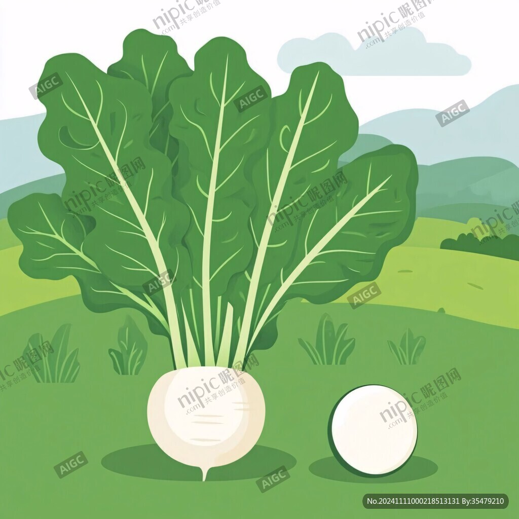 挖菜插畫