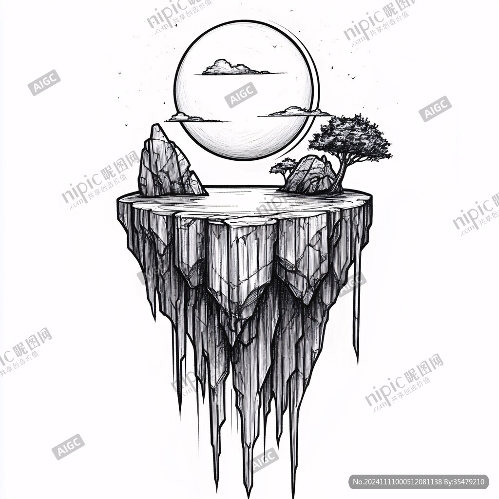 禪意線描山水圓形玄關(guān)