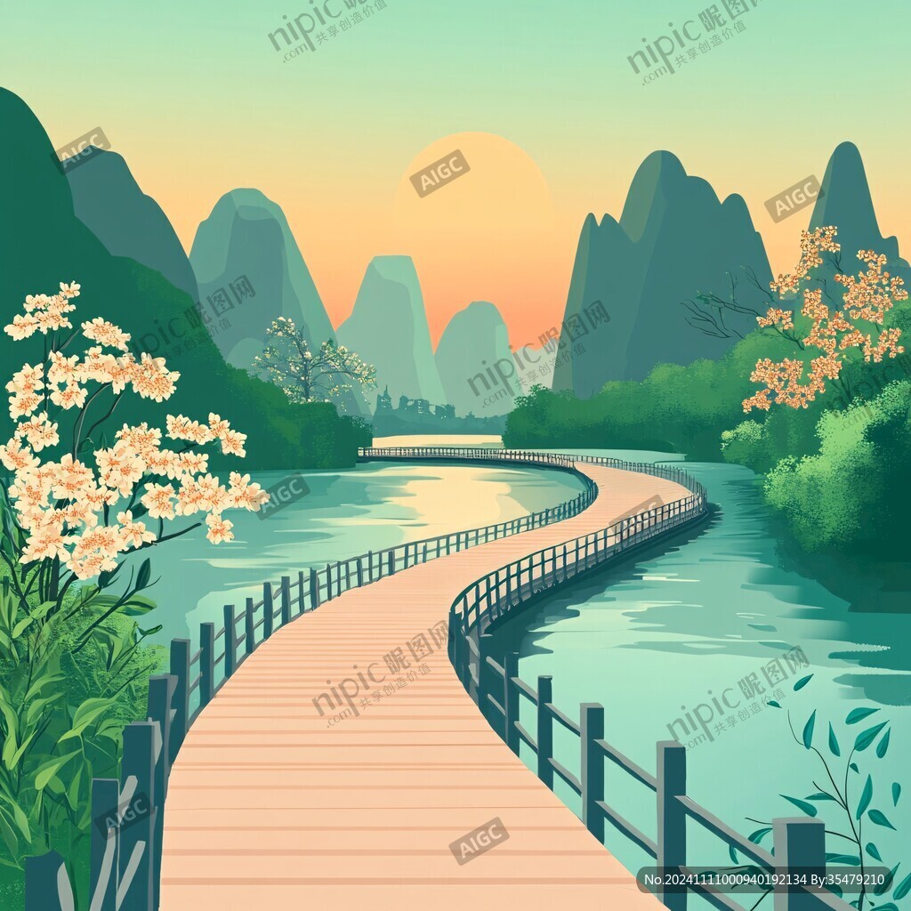 山水風光橋