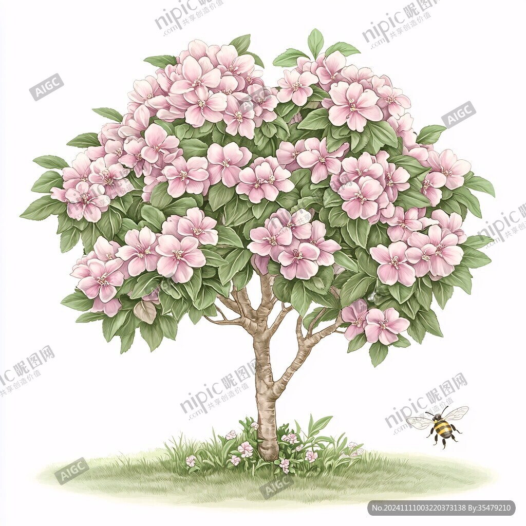 手繪櫻花樹(shù)