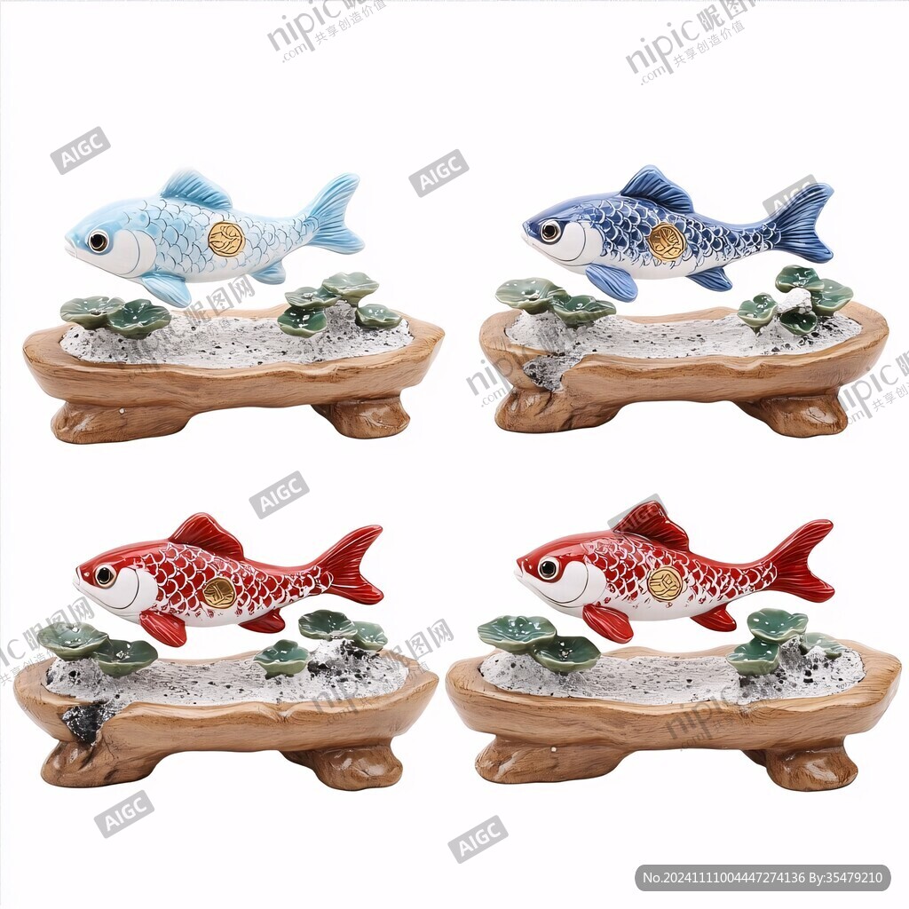 魚噴水小品
