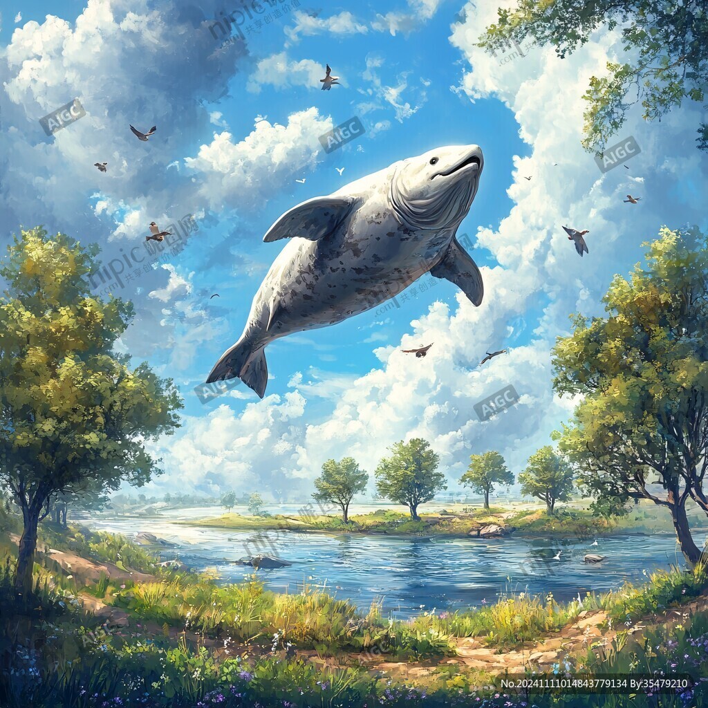 3d鯨魚壁畫