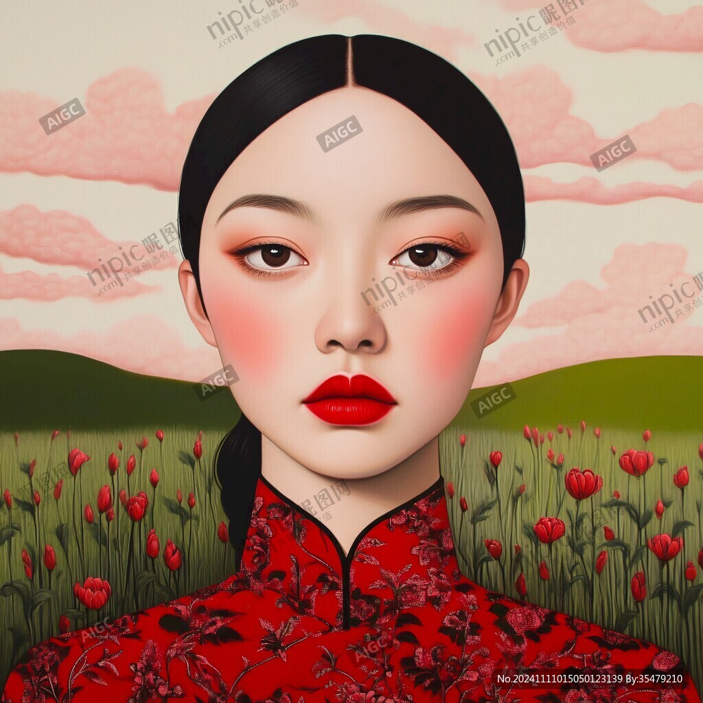 民國風(fēng)美妝插畫