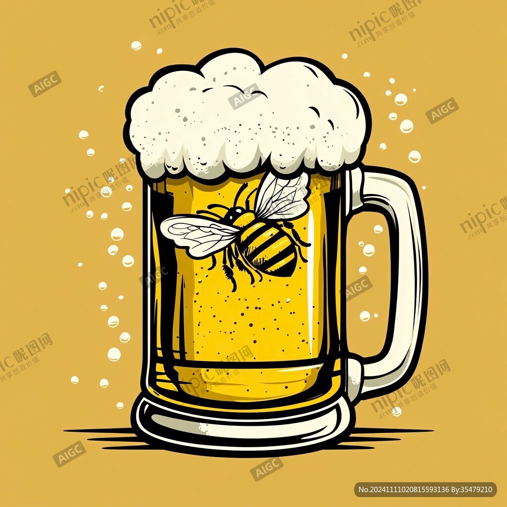 啤酒杯插畫