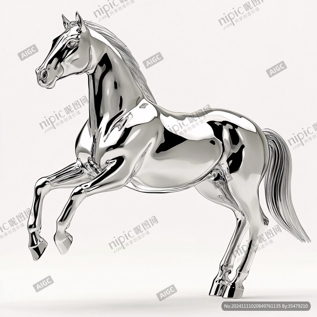 創意插畫金屬駿馬