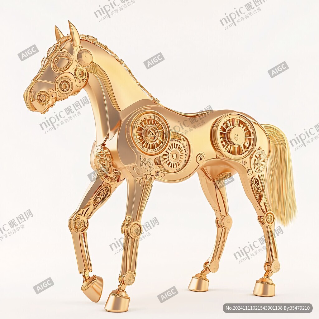 創意插畫金屬駿馬