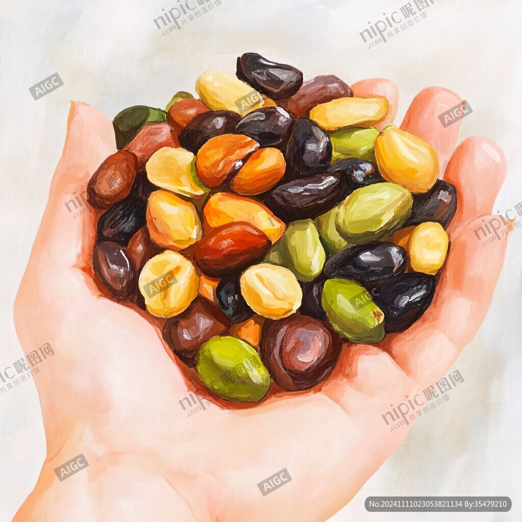 豆子寫實插畫
