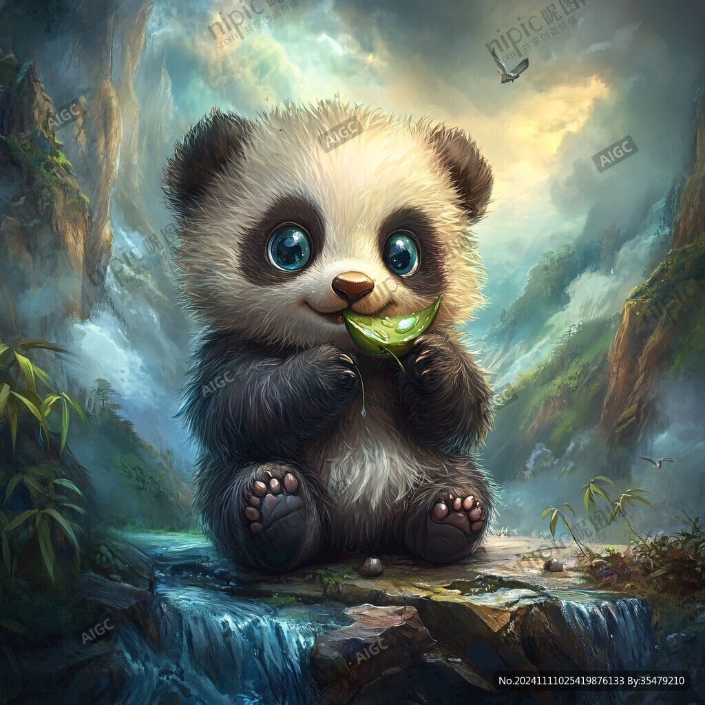 寫實(shí)熊貓插畫