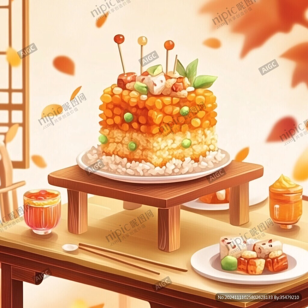 秋天美食插畫