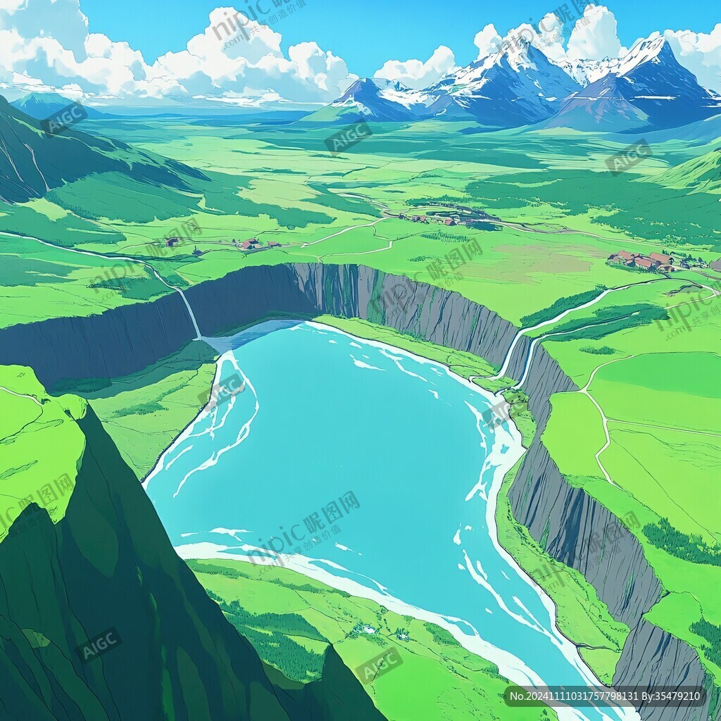 插畫翡翠湖