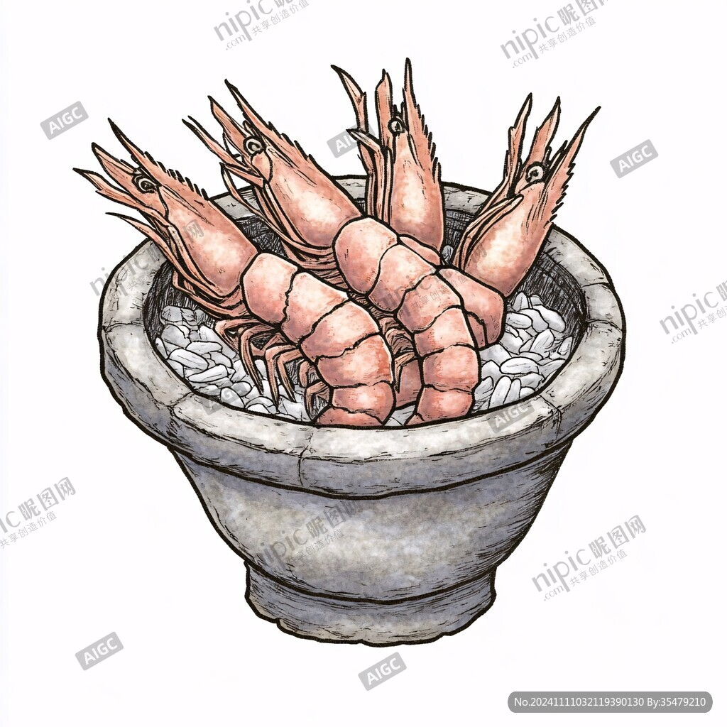 基圍蝦插畫