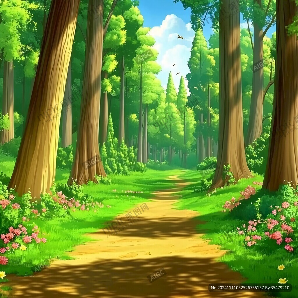 林間小道手繪