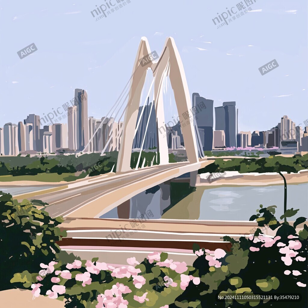 獵德大橋插畫