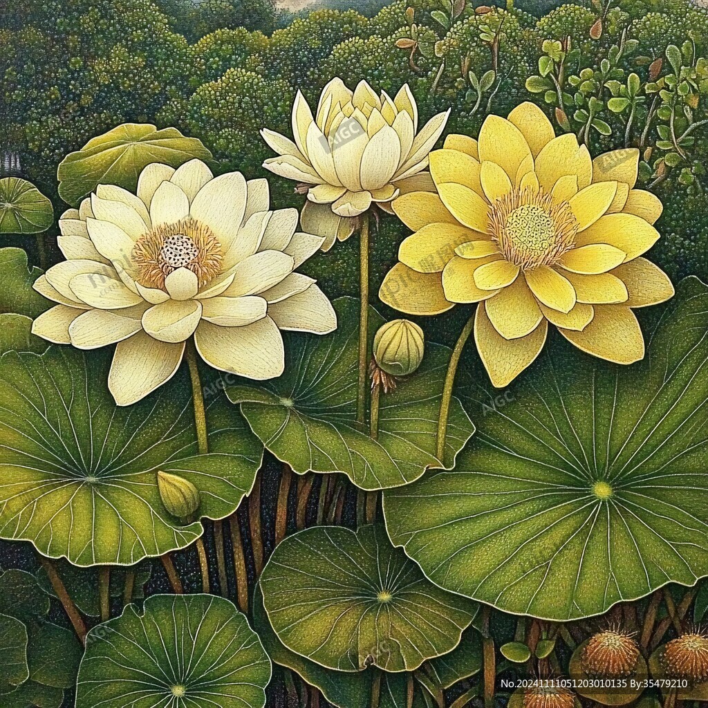 3d荷花裝飾畫