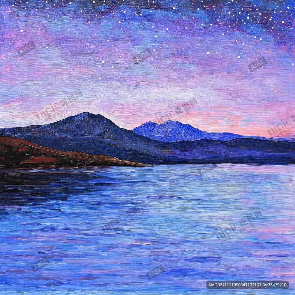 山水星空畫