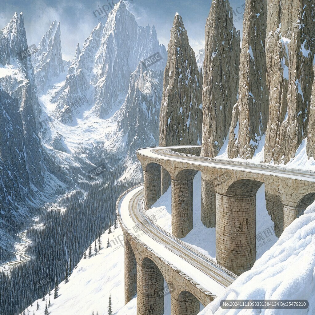 雪山橋梁圖