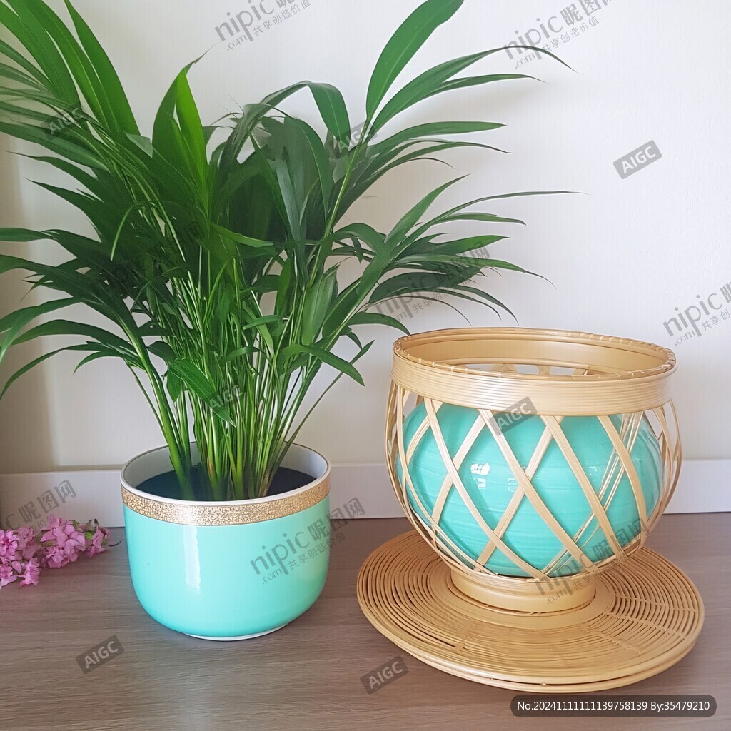 盆栽植物竹筐