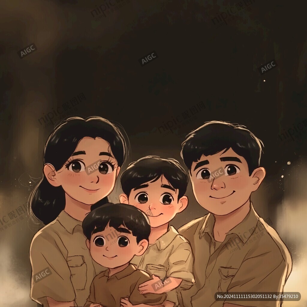全家福插畫