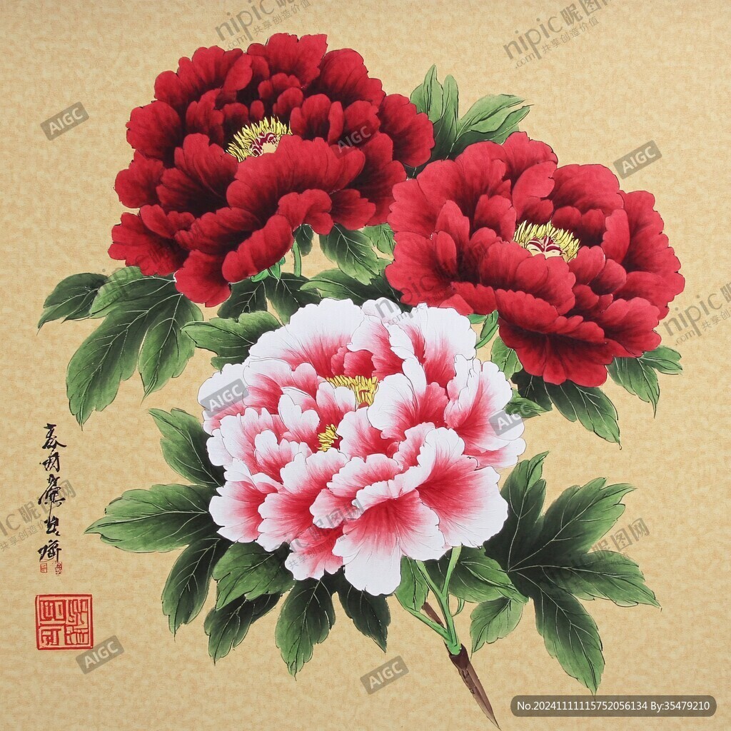富貴吉祥牡丹