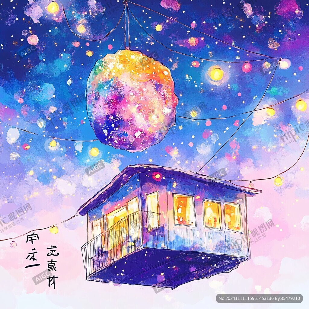 元宵手繪插畫