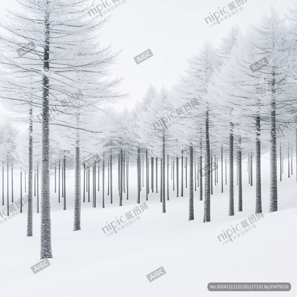 雪后杉木林