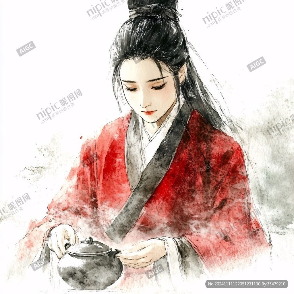 水彩漢服美女