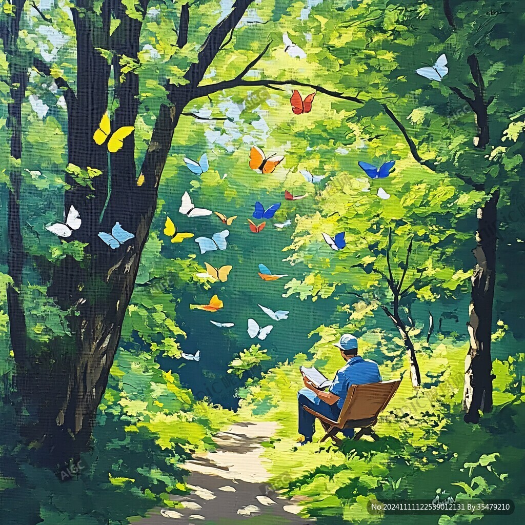 春之風(fēng)影治愈系小插畫
