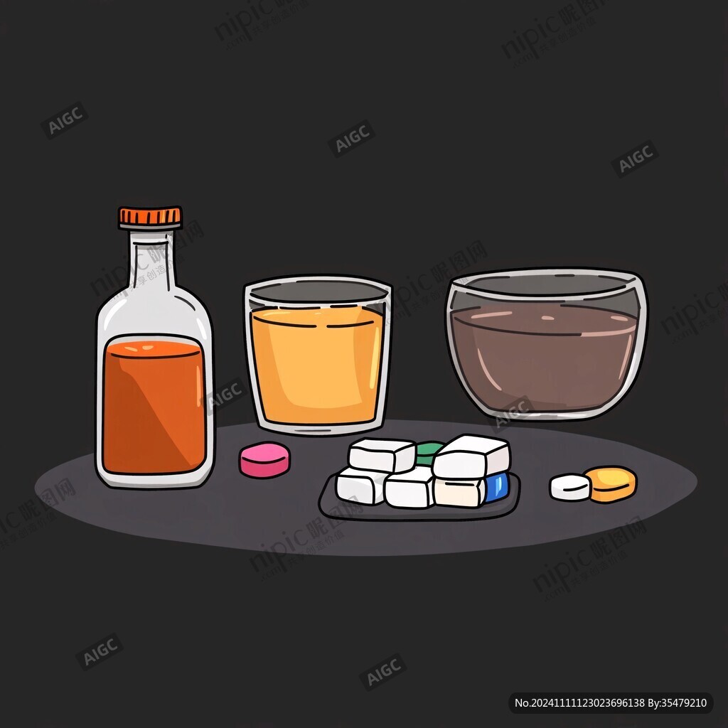 藥物食品插畫