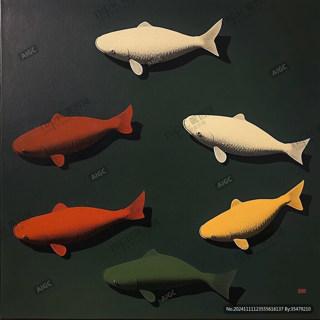 3d魚類樹脂畫