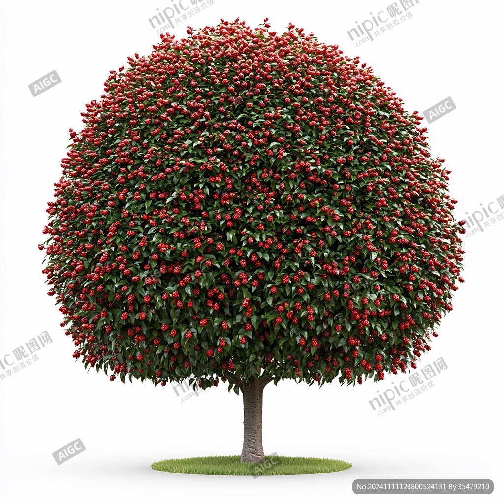 紅色茶花樹