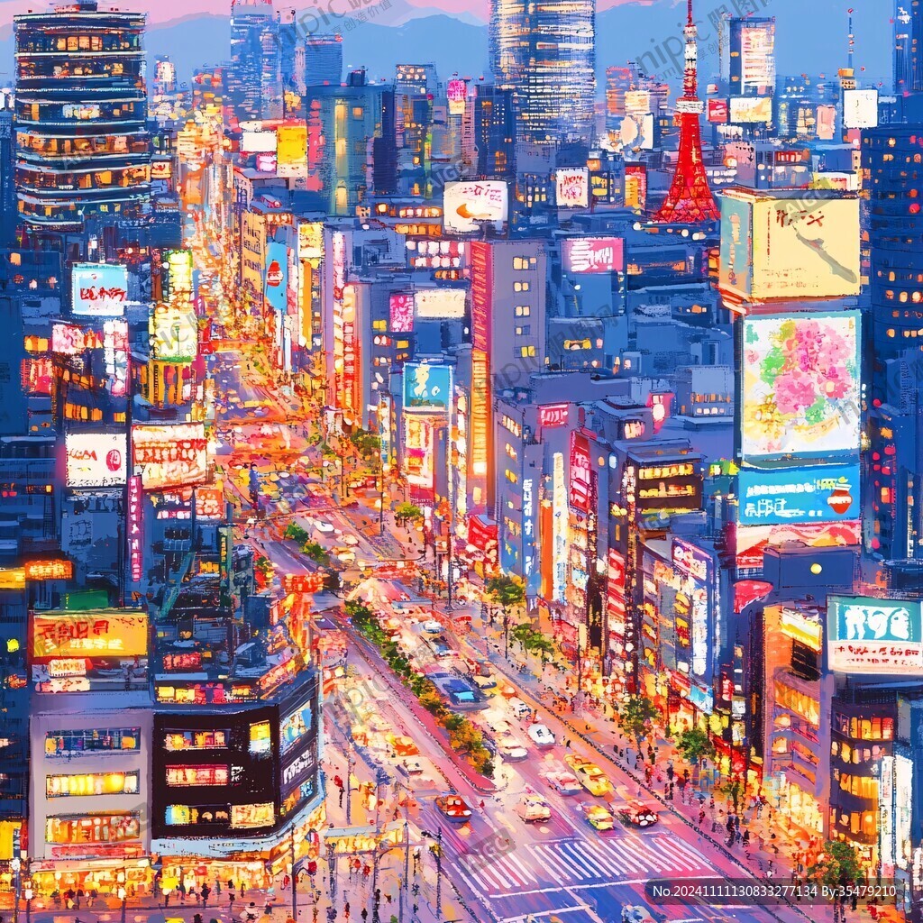 東京插畫宣傳素材背景