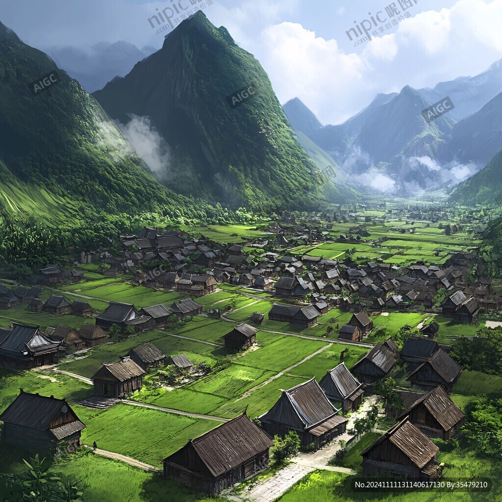 融水縣風(fēng)光插畫