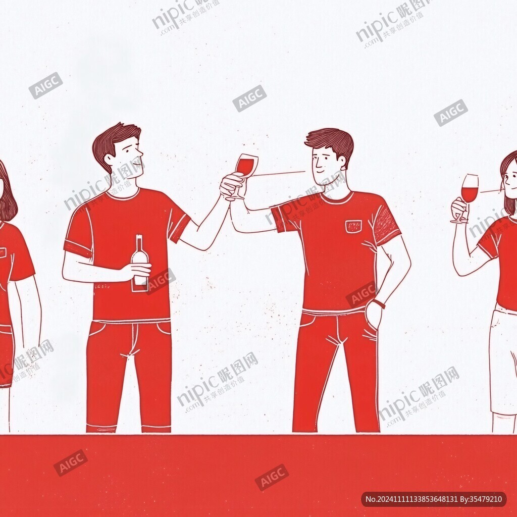 喝酒海報插畫