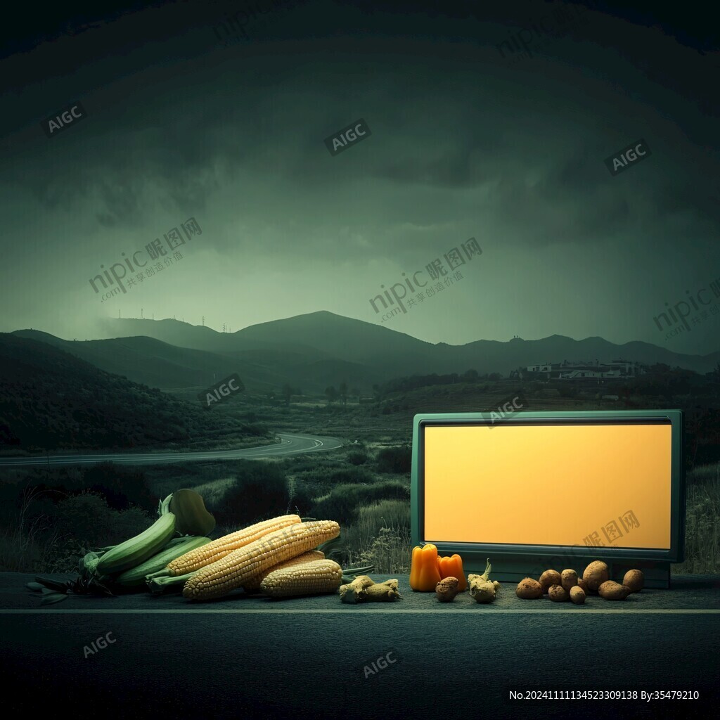美食戶外燈箱廣告背景