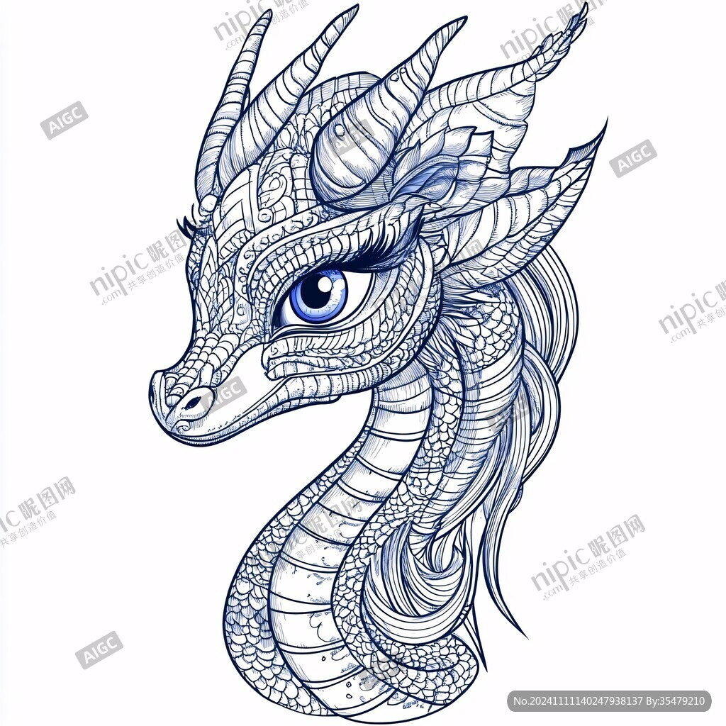 龍頭線描畫