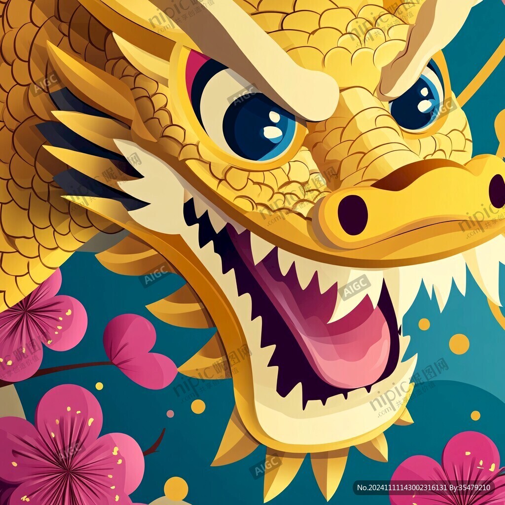 卡通龍國潮龍年