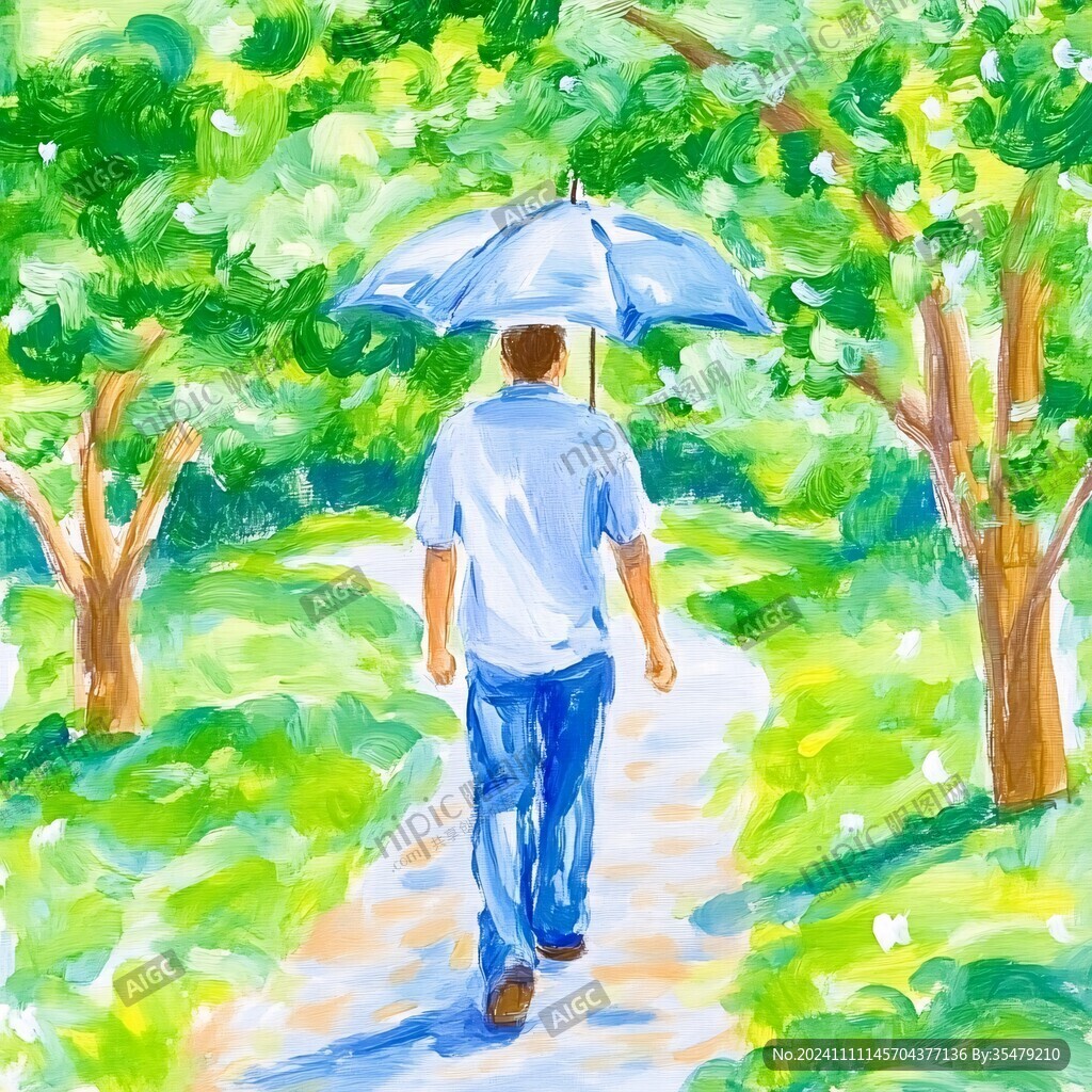 綠蔭下的背影