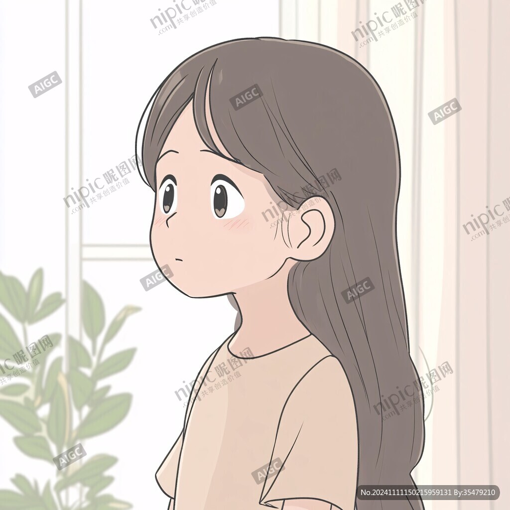 女孩眺望素材