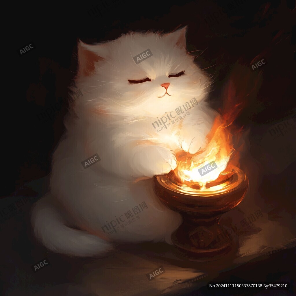 大白貓插畫