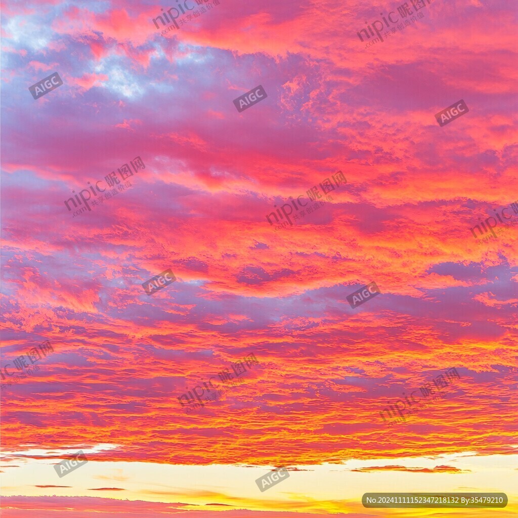 朝霞火燒云天空云彩