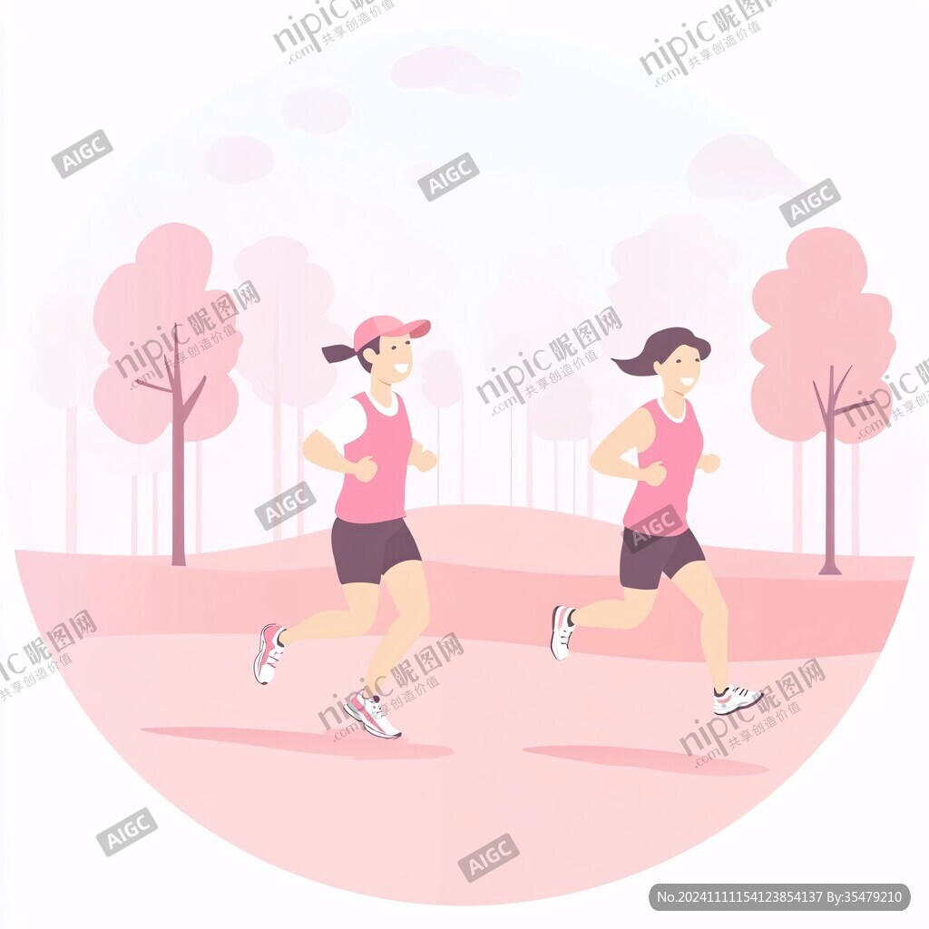 健身晨跑人物插畫(huà)