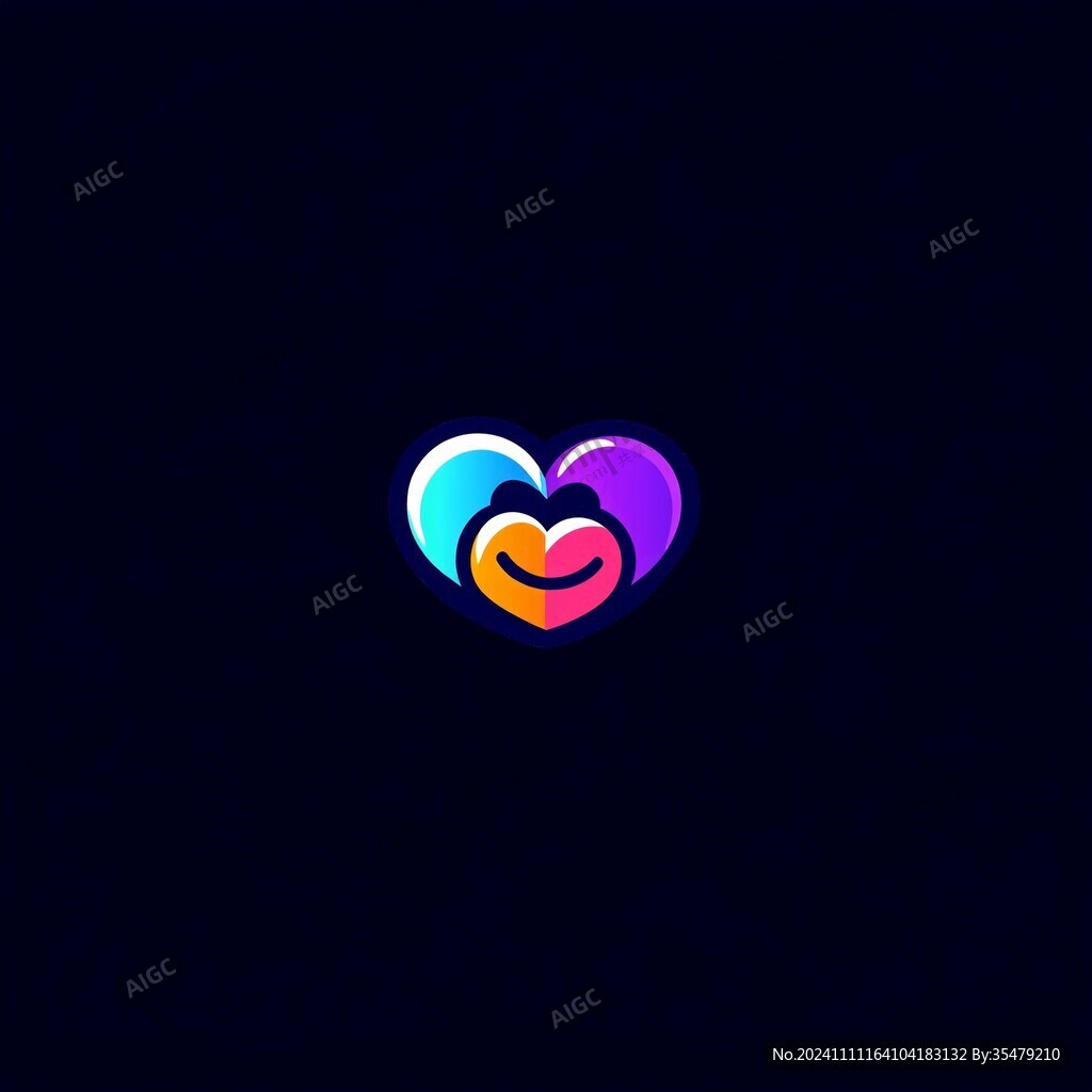 漸變愛心logo設計