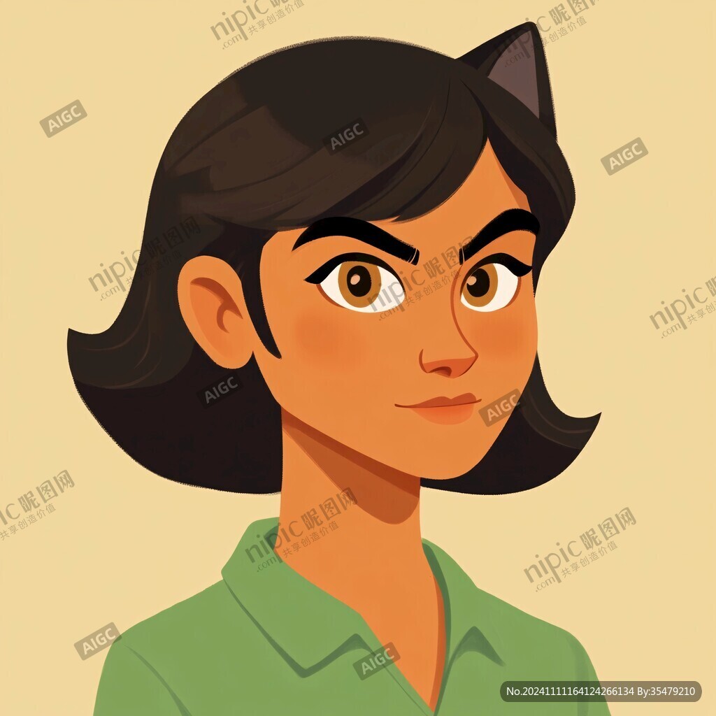 扁平頭像插畫
